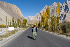 Adventure travelers exploring mountains with North Face Adventure during guided tour