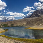 Borith Lake in Hunza Valley surrounded by Karakoram mountains, Gojal region Pakistan